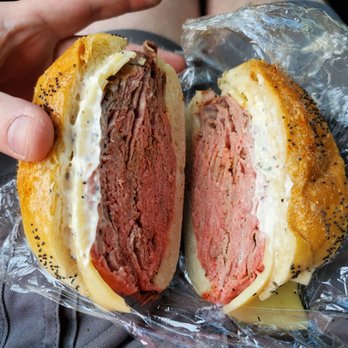 Gershon's Deli & Caterers - Roast beef, Swiss, and mayo on a roll. - Delis Near Me - Schenectady, New York