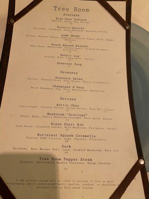 Menu photo 2 The Tree Room Sundance, UT