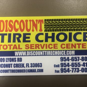 Discount Tire Choice - Tires Near Me - Coconut Creek, Florida