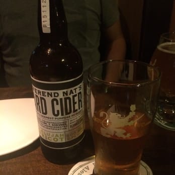 Haven Craft Kitchen + Bar - Reverend bats hard cider - cider +apricot juice = very flavorful almost a perfume taste - New American Near Me - Orange, California