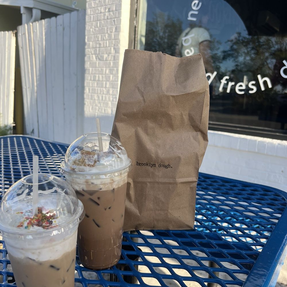 Brooklyn Dough - Reese's puffs cereal milk latte and fruity pebbles cereal milk latte - Bagels Near Me - Naples, Florida