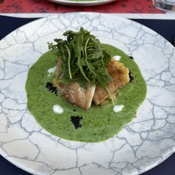 Les Gens Heureux - Fish (mule) main with herbs sauce and caviar. So so good!