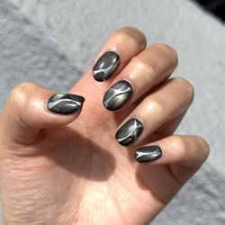 Mia's Beauty Spa - Black + cateye + chrome turned out so good!