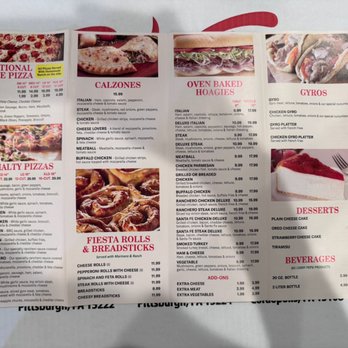 Pizza Fiesta - Menu. (front) - Pizza Near Me - Pittsburgh, Pennsylvania Pizza Fiesta - Menu. (front) - Pizza Near Me - Pittsburgh, Pennsylvania
