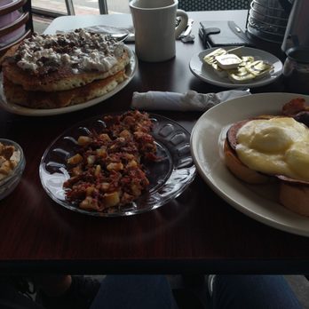 The Cooked Goose - Eggs Benny, corned beef hash, cinnamon roll pancakes, and a little chicken for pup. - Breakfast & Brunch Near Me - Westerly, Rhode Island The Cooked Goose - Eggs Benny, corned beef hash, cinnamon roll pancakes, and a little chicken for pup. - Breakfast & Brunch Near Me - Westerly, Rhode Island