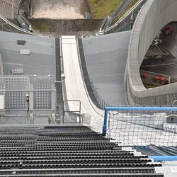 Holmenkollbakken - Looking down from the ski jump platform viewing area
