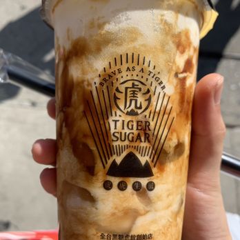 Tiger Sugar - Brown sugar S1 Brown Sugar Milk with Boba, Pearl & Cream Mousse - Bubble Tea Near Me - New York, New York Tiger Sugar - Brown sugar S1 Brown Sugar Milk with Boba, Pearl & Cream Mousse - Bubble Tea Near Me - New York, New York