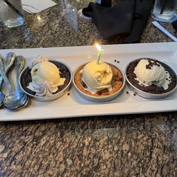 BJ's Restaurant & Brewhouse - Pizookie Trio - American Near Me - Arcadia, California BJ's Restaurant & Brewhouse - Pizookie Trio - American Near Me - Arcadia, California