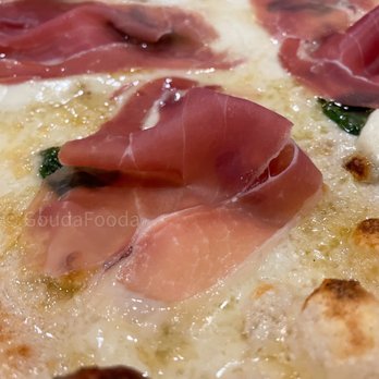 Mercurio's Shadyside - Quattro Formaggi Mozzarella di bufala, fontina, parmigiano, provolone, basil, and extra virgin olive oil  + prosciutto - Pizza Near Me - Pittsburgh, Pennsylvania