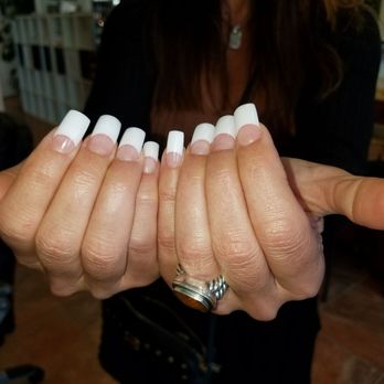 PK Nails And Spa - Finished Product ... Pink and White Buffed - Nail Salons Near Me - Houston, Texas