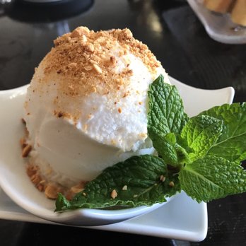 Ginger Thai Cuisine - Coconut Ice Cream with Sweet Rice - Thai Near Me - Canoga Park, California Ginger Thai Cuisine - Coconut Ice Cream with Sweet Rice - Thai Near Me - Canoga Park, California