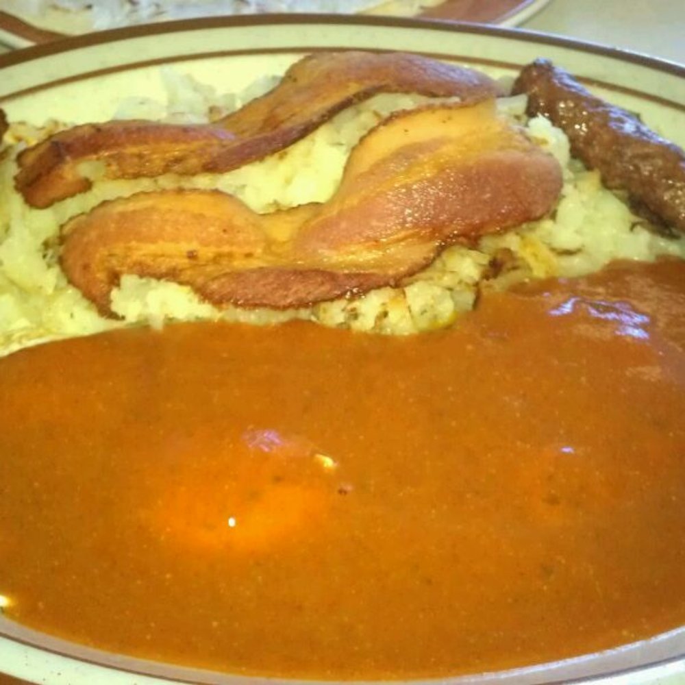Mick's Chile Fix - the Hungry Man's Breakfast smothered in red - Mexican Near Me - Albuquerque, New Mexico