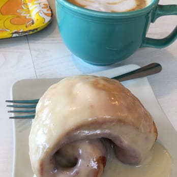 The Bean Coffee Shop - Cinnamon roll and latte - Desserts Near Me - Auburn, Alabama The Bean Coffee Shop - Cinnamon roll and latte - Desserts Near Me - Auburn, Alabama