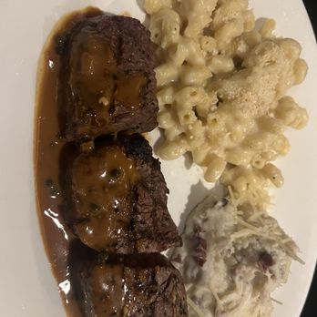 347 Grille - FILET MEDALLIONS with sides of MAC & CHEESE and SMASHED POTATOES - Steakhouses Near Me - Tallahassee, Florida 347 Grille - FILET MEDALLIONS with sides of MAC & CHEESE and SMASHED POTATOES - Steakhouses Near Me - Tallahassee, Florida