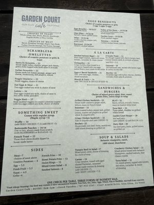 Menu photo 1 Garden Court Cafe Glen Ellen, CA