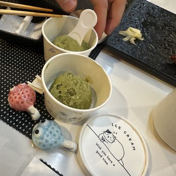 Sushi Hayashi - Matcha ice cream dessert at the end of - Japanese Near Me - New York, New York Sushi Hayashi - Matcha ice cream dessert at the end of - Japanese Near Me - New York, New York