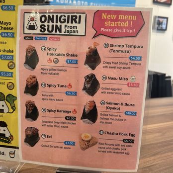 Onigiri Sun - New Menu - Japanese Near Me - Los Angeles, California Onigiri Sun - New Menu - Japanese Near Me - Los Angeles, California