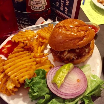 Union Grill - Crab cake sandwich with waffle fries - American Near Me - Pittsburgh, Pennsylvania