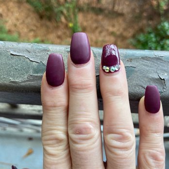 Luxury Nail Lounge - Nail repair where made glossy instead of leaving matte and 2 middle stones are upside down. - Nail Salons Near Me - Chamblee, Georgia Luxury Nail Lounge - Nail repair where made glossy instead of leaving matte and 2 middle stones are upside down. - Nail Salons Near Me - Chamblee, Georgia