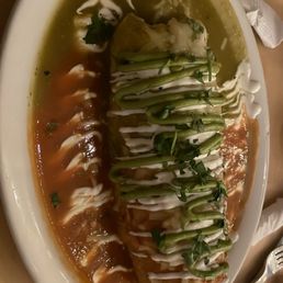 Asada burrito with red and green sauce. This was the best wet burrito I have had in a really long time! Highly recommend this place! Asada burrito with red and green sauce. This was the best wet burrito I have had in a really long time! Highly recommend this place!