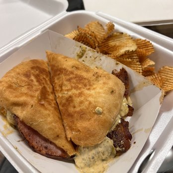 Backroads Bistro - Cubano sandwich and Cajun chips - New American Near Me - Panguitch, Utah Backroads Bistro - Cubano sandwich and Cajun chips - New American Near Me - Panguitch, Utah