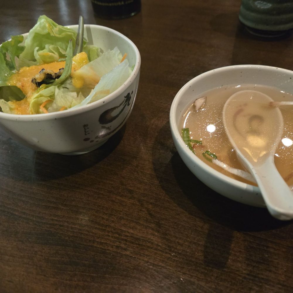 K Asian Bistro - Salad with ginger dressing and miso soup - Japanese Near Me - Allison Park, Pennsylvania K Asian Bistro - Salad with ginger dressing and miso soup - Japanese Near Me - Allison Park, Pennsylvania