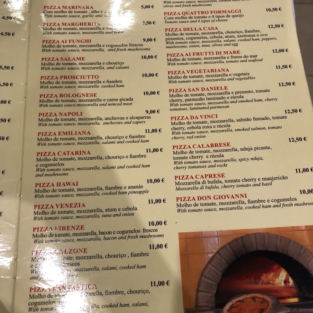 Da Vinci - Menu - Italian Near Me - Lisbon, 11