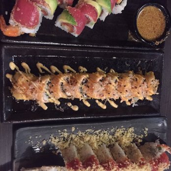 Sushi Lounge - Left to right: Naji Roll, Lazy Chef Roll and Chronic Roll. Lazy Chef was my favorite. - Sushi Bars Near Me - Point Loma, California
