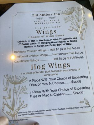Menu photo 1 Old Antlers Inn Wellsboro, PA Menu photo 1 Old Antlers Inn Wellsboro, PA