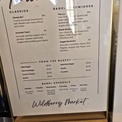 Wildberry Market - The posted menu in early April, 2026