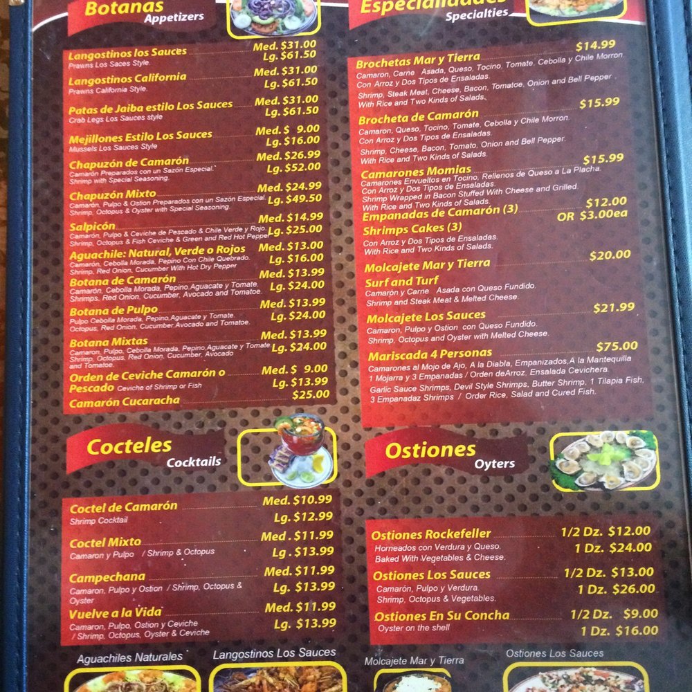 Just a snapshot of the seafood options Just a snapshot of the seafood options