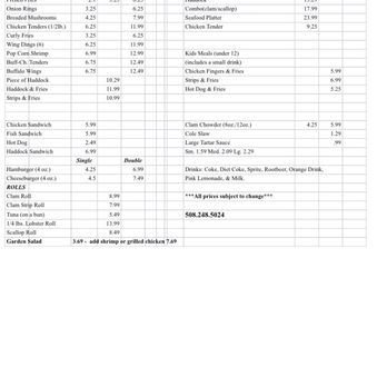 Ronnie's Seafood - Current prices as of 5/19 - Seafood Near Me - Charlton, Massachusetts Ronnie's Seafood - Current prices as of 5/19 - Seafood Near Me - Charlton, Massachusetts