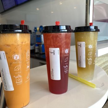 Twisteas - Thai tea (Left), Wild Strawjito (Middle), Cane-gerine (Right) - Bubble Tea Near Me - Monterey Park, California