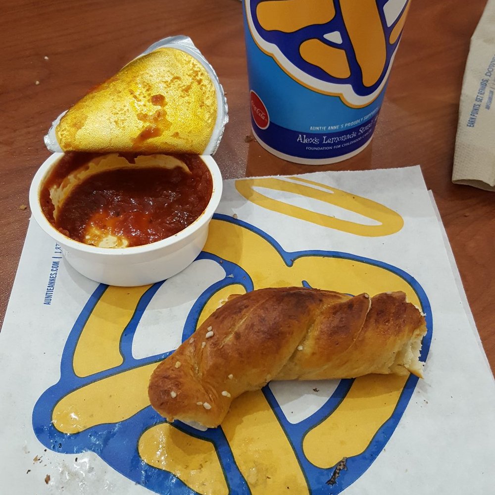 Pretzel with marinara dipping sause Pretzel with marinara dipping sause