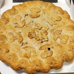 Beautifully decorated Cherry Plum pie