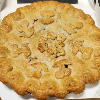 Heather's Pies - Beautifully decorated Cherry Plum pie - Desserts Near Me - Minneapolis, Minnesota