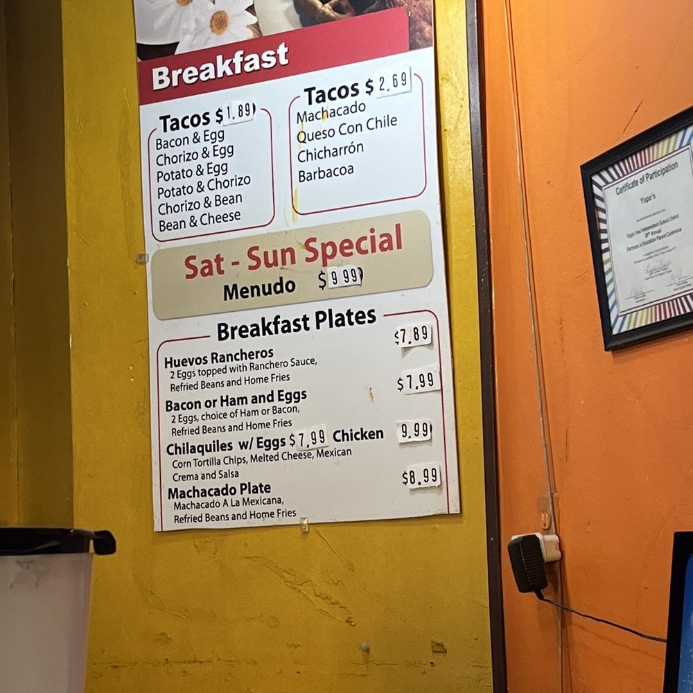 Yopo's - Breakfast taco menu - Burgers Near Me - Eagle Pass, Texas Yopo's - Breakfast taco menu - Burgers Near Me - Eagle Pass, Texas