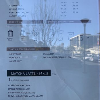 Boba Bliss - Menu 3/2022 - Bubble Tea Near Me - Mountain View, California