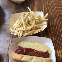 Hot dog and fries Hot dog and fries