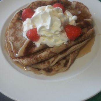Moo Moo's Coffee Shop - Pancakes with Strawberries and cream - Coffee & Tea Near Me - Cardiff, CRF Moo Moo's Coffee Shop - Pancakes with Strawberries and cream - Coffee & Tea Near Me - Cardiff, CRF