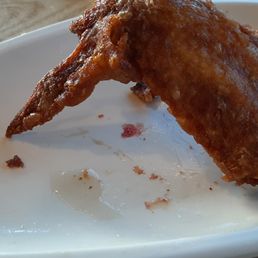 Bleeding, undercooked deep-fried chicken breasts. Bleeding, undercooked deep-fried chicken breasts.