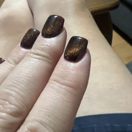 Nails with cat eye polish Nails with cat eye polish