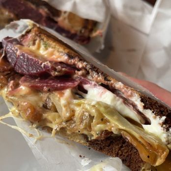 Lottie and Zulas - The Charlie (smoked beet melt) $16.66 - Breakfast & Brunch Near Me - Portland, Oregon Lottie and Zulas - The Charlie (smoked beet melt) $16.66 - Breakfast & Brunch Near Me - Portland, Oregon