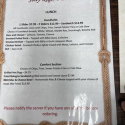 Jolly Roger’s Diner - Lunch menu 1/2
