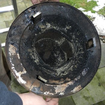 Wood Family Heating - The chimney cap, which was supposed to have been cleaned (by the other company) and which they claimed had got to this state within 6 weeks - Chimney Sweeps Near Me - Kelso, Washington