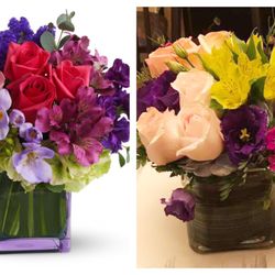 Licari Floral Designs - Left: "Exquisite Beauty" as advertised on the website, Right: how it actually turned out. Mother-in-law loved it!