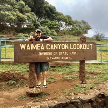 Waimea Canyon Lookout - Throwing up the Shaka at Waimea Canyon - Hiking Near Me