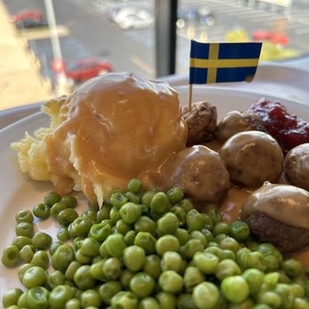 IKEA - Meatballs, mashed potatoes, gravy, peas and Lingonberry jam! - Home Decor Near Me - St. Louis, Missouri