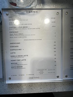 Menu photo 2 OneThing Coffee Los Angeles, CA