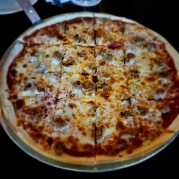 The Bowery Bar & Grill - Cheese and sausage pizza with extra sauce. - American Near Me - Franklin, Wisconsin The Bowery Bar & Grill - Cheese and sausage pizza with extra sauce. - American Near Me - Franklin, Wisconsin
